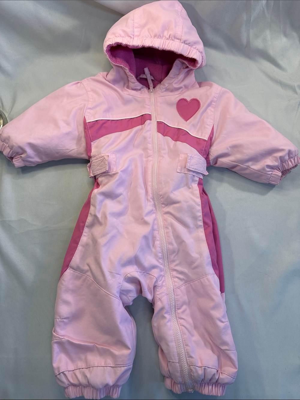 Columbia Pink Hooded Snowsuit with Dark Pink Accents